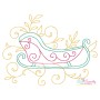 Christmas Swirls Santa Sleigh Machine Embroidery Design