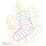 Christmas Swirls Stocking Machine Embroidery Design