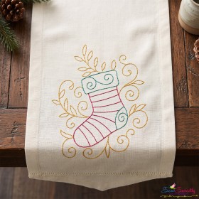 Christmas Swirls Stocking Machine Embroidery Design