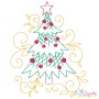 Christmas Swirls Tree Machine Embroidery Design
