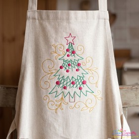 Christmas Swirls Tree Machine Embroidery Design