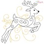 Christmas Swirls Deer Machine Embroidery Design