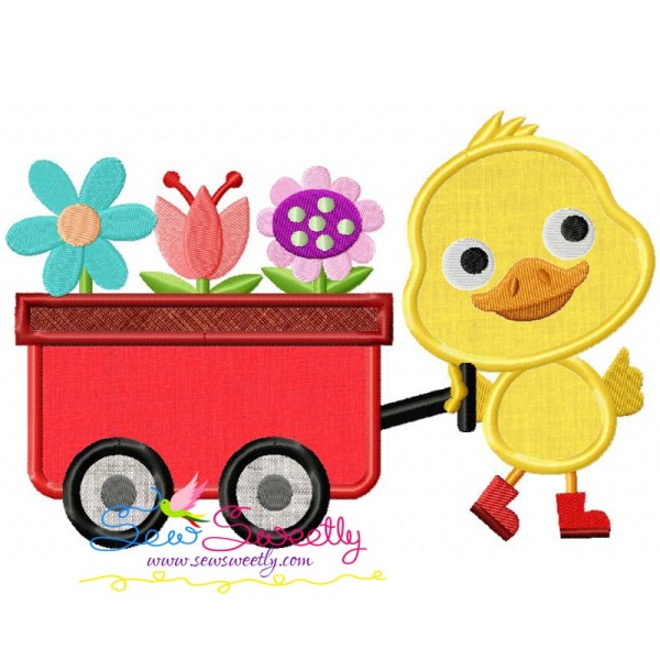 Duck Wagon Applique Design Pattern-1