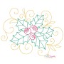Christmas Swirls Holly Leaves Machine Embroidery Design