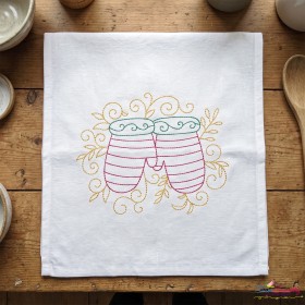 Christmas Swirls Gloves Machine Embroidery Design