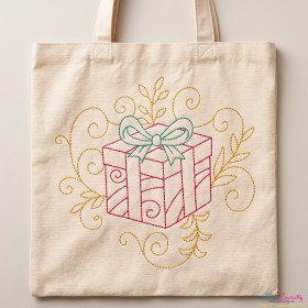 Christmas Swirls Gift Machine Embroidery Design