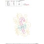 Christmas Swirls Candy Cane Machine Embroidery Design