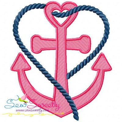 Heart Anchor Embroidery Design Pattern-1