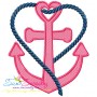 Heart Anchor Embroidery Design Pattern-1