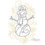 Christmas Swirls Snowman Machine Embroidery Design