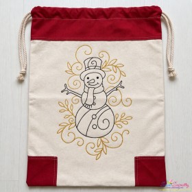 Christmas Swirls Snowman Machine Embroidery Design