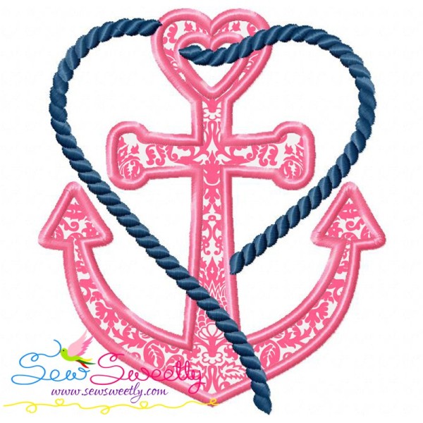Heart Anchor Applique Design Pattern-1