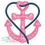 Heart Anchor Applique Design Pattern-1