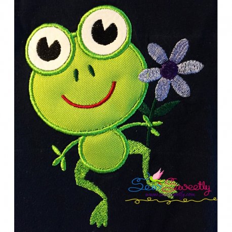 Frog Flower Applique Design Pattern-1
