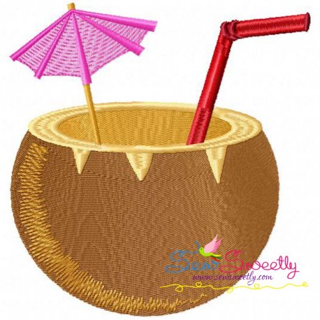 Coconut Drink Embroidery Design Pattern-1