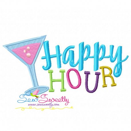 Happy Hour Embroidery Design- 1