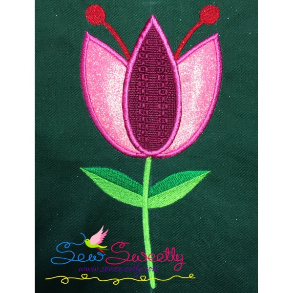 Pink Flower Applique Design Pattern-1