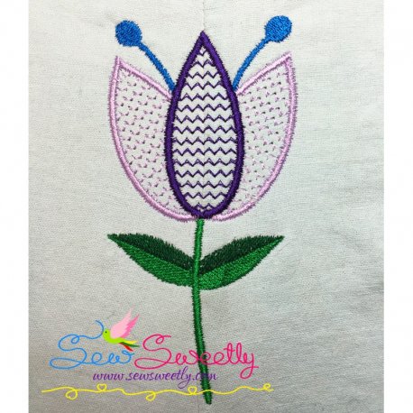 Pink Flower Embroidery Design Pattern-1