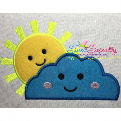 Sun Cloud Applique Design- 1