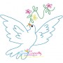Vintage Redwork Pigeon-3 Embroidery Design Pattern-1