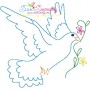 Vintage Redwork Pigeon-5 Embroidery Design Pattern-1