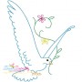 Vintage Redwork Pigeon-6 Embroidery Design Pattern-1