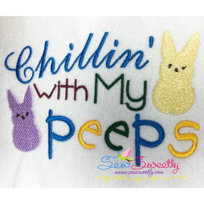 Chillin With Peeps Embroidery Design Pattern-1