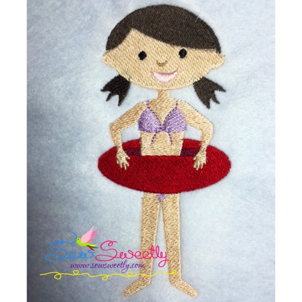 Kids And Pool-3 Embroidery Design Pattern-1
