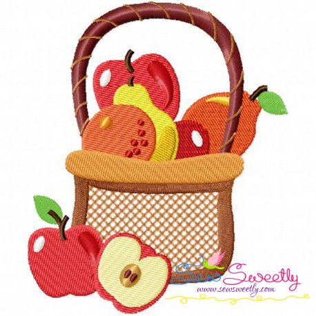 Colorful Fruit Basket-1 Embroidery Design Pattern