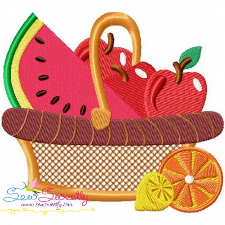 Colorful Fruit Basket-2 Embroidery Design Pattern