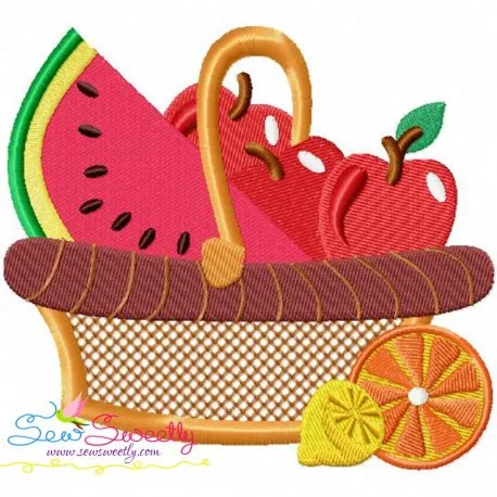 Colorful Fruit Basket-2 Embroidery Design Pattern
