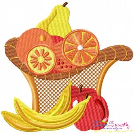 Colorful Fruit Basket-4 Embroidery Design Pattern