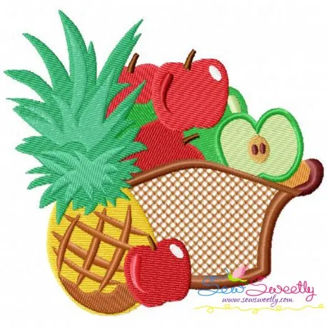 Colorful Fruit Basket-6 Embroidery Design Pattern