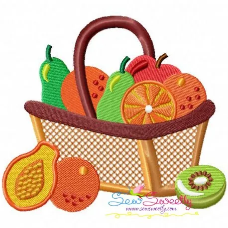 Colorful Fruit Basket-10 Embroidery Design Pattern