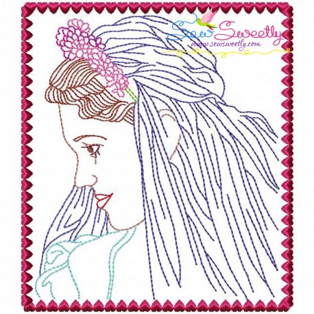 Multi Color Vintage Stitch Bride-10 Embroidery Design Pattern