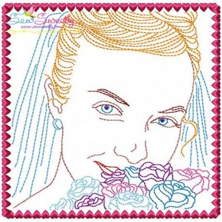 Multi Color Vintage Stitch Bride-7 Embroidery Design Pattern