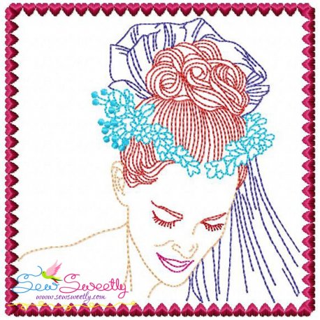 Multi Color Vintage Stitch Bride-6 Embroidery Design Pattern