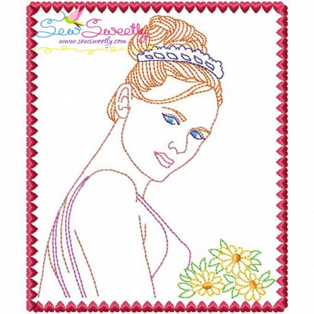 Multi Color Vintage Stitch Bride-4 Embroidery Design Pattern