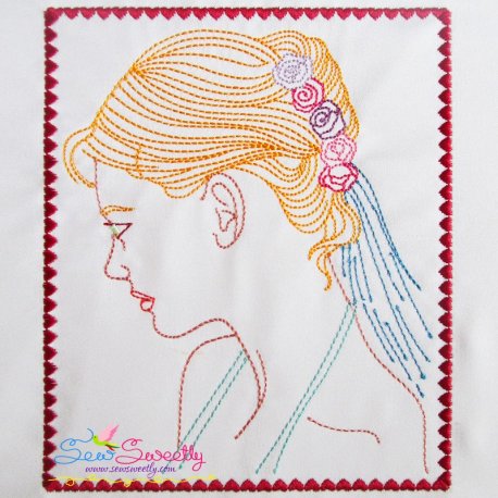 Multi Color Vintage Stitch Bride-2 Embroidery Design