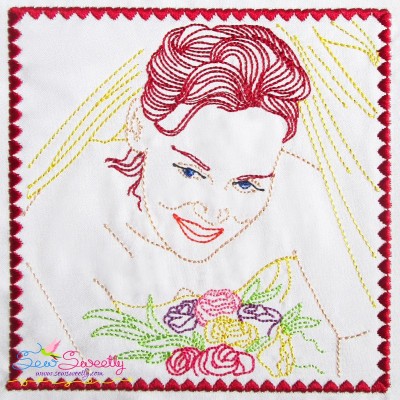 Multi Color Vintage Stitch Bride-1 Embroidery Design Pattern-1