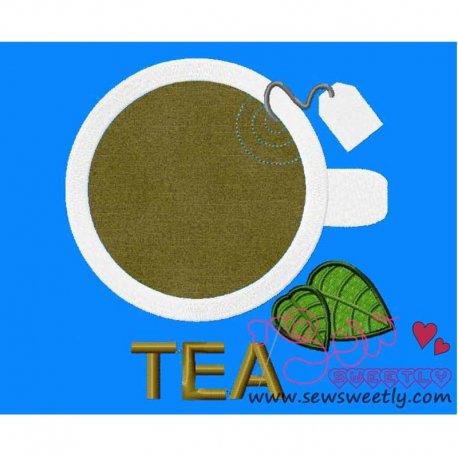 Tea Cup Applique Design Pattern-1