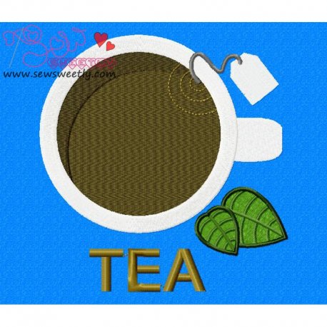 Tea Cup Embroidery Design Pattern-1