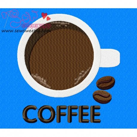 Coffee Cup Embroidery Design Pattern-1