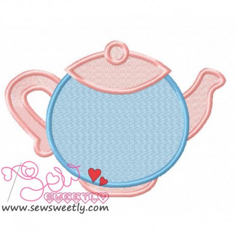 Tea Pot Embroidery Design Pattern-1