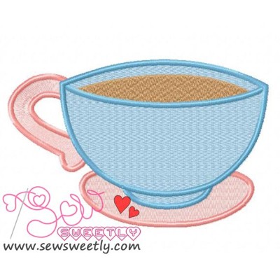 Beautiful Tea Cup Embroidery Design Pattern-1