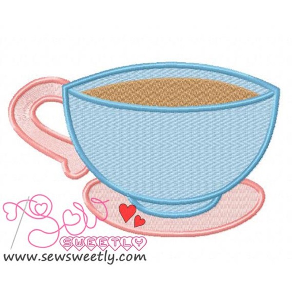 Beautiful Tea Cup Embroidery Design Pattern-1