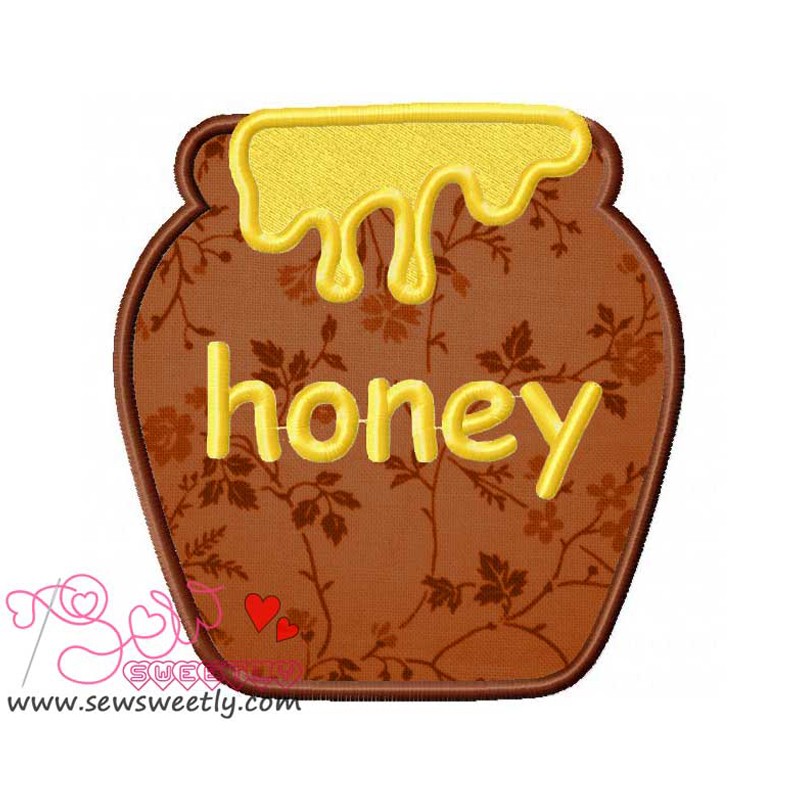 Honey Jar Digital Embroidery Feltie Design File Patch