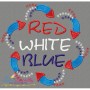 Red White Blue Embroidery Design Pattern-1