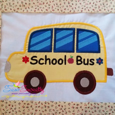 School Bus Applique Design Pattern-1