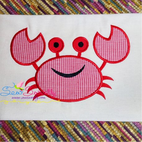 Smiling Crab Applique Design- 1